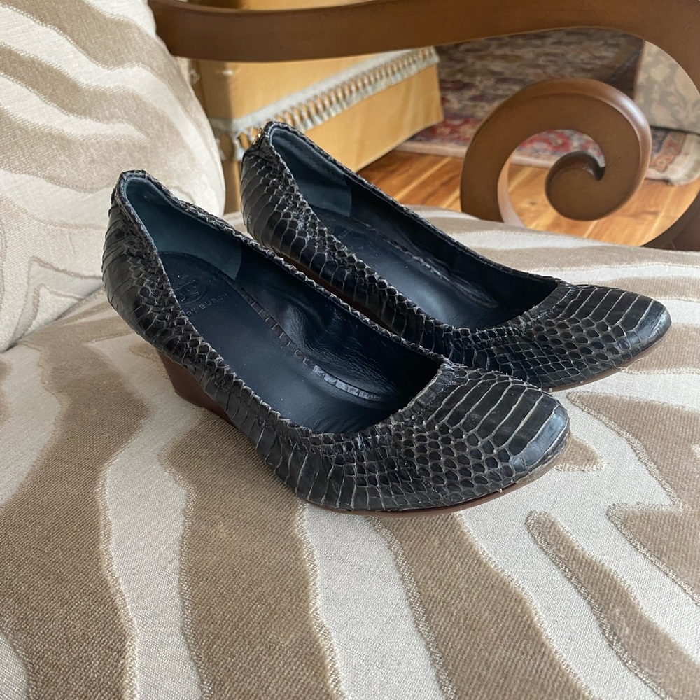 Tori Burch heels snake skin